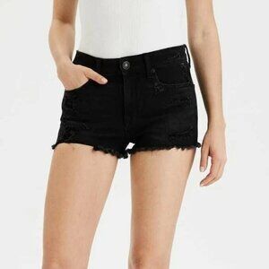 AE | Ne(x)t Level Low-Rise Denim Short Short - Faded Black Size 2